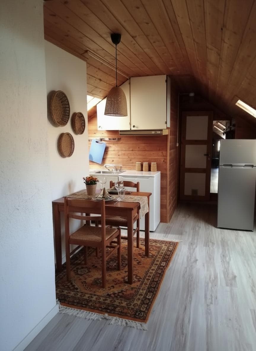 Kjøkken møblert i boho stil